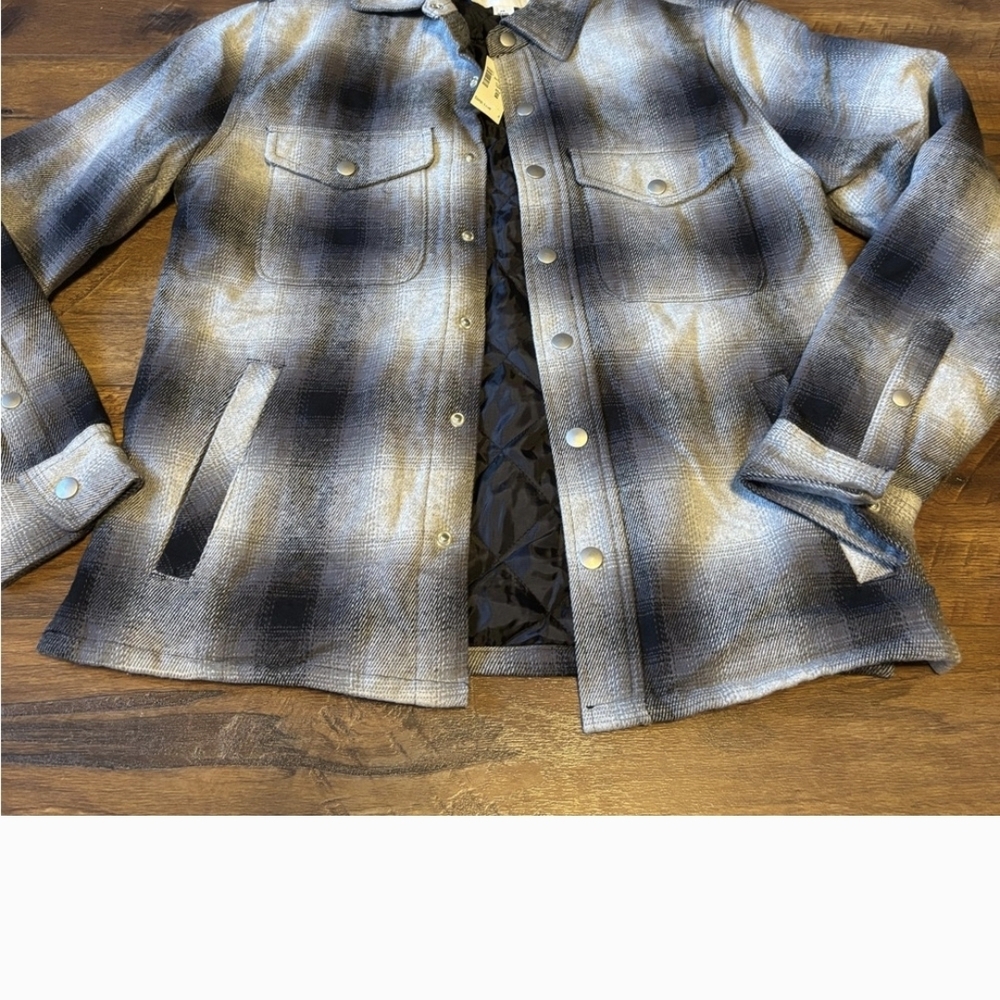 Aeropostale Gray and Black Plaid Jacket
